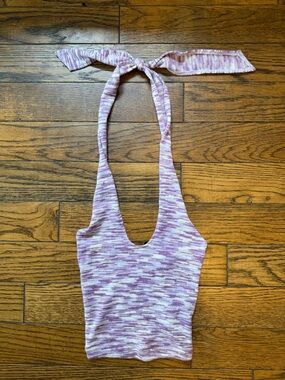 H&M Lavender Space-Dye Halter Crop Top